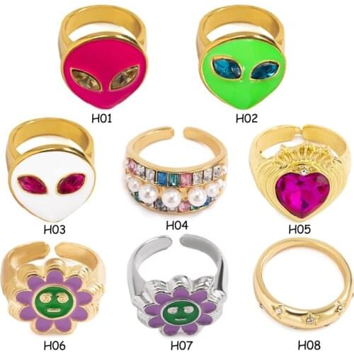 Alien Ring Cute Rings For Women Female Punk Style Jewelry Hip Hop Jewellry