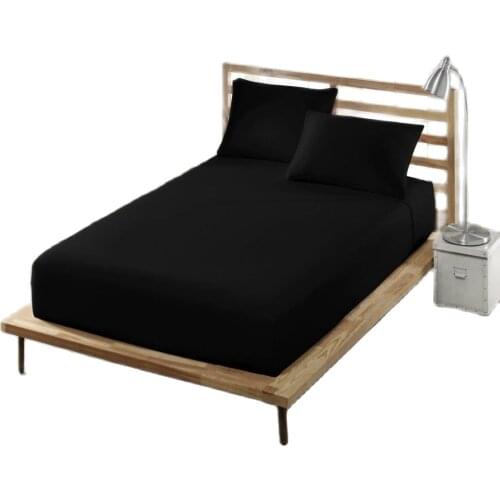 Double Fitted Sheet High Edge +30 Cm Black 100% Cotton Combed Cotton Bed Linens Solid Black Color single bed sheet set