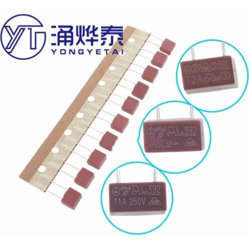 YYT 20PCS 392 square 382 round Slow Blow Cylindrical Fuse 250V tube 250V T1A T2A 3.15A 4A 5A 6A