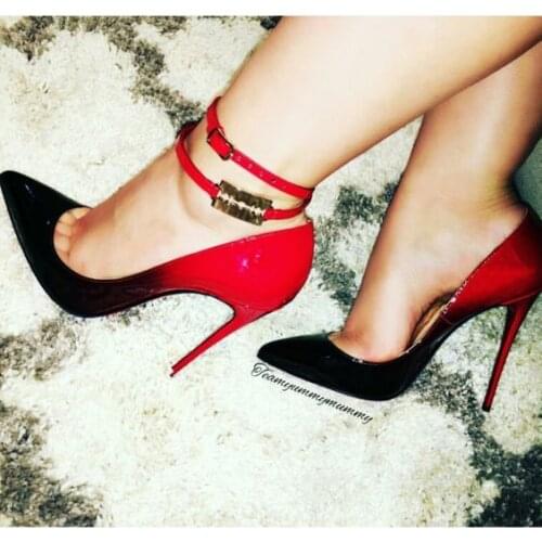 Moraima Snc Fashion Mixed Colors High Heel Shoes Sexy Pointed Toe Stiletto Heels for Woman Slip on Dress Shoes 12CM Pumps