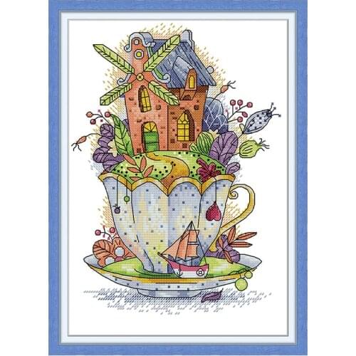 Fantasy cross stitch kit aida 14ct 11ct count printed canvas stitches embroidery DIY handmade needlework