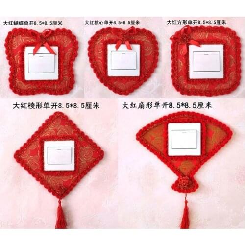 Hot Sell Wall Stickers 4pcs Romantic Fabric Lace Switch Stickers Switch Protector Socket For Living Room Bedroom Dustproof Prote