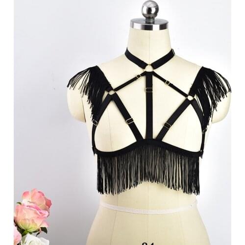 2018 New Hot Body Harness Elastic Body Cage Bra GoTop Chest Harness Studded Sculpting Garter Belts Crop Tops