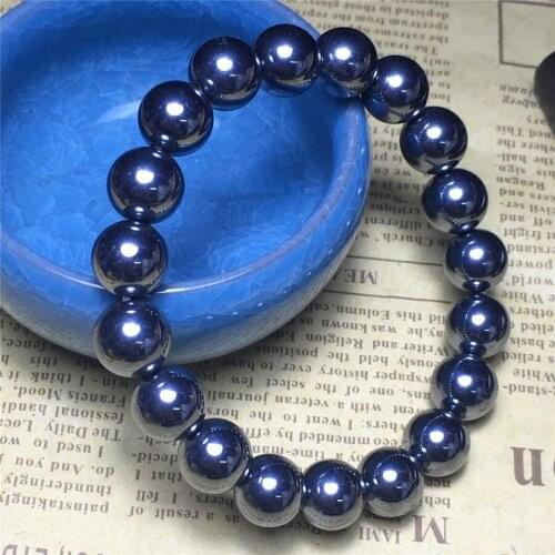 2018 Newly Natural Terahertz Wave Gems Stone Round Beads Healing Bracelet 8mm Fashion Women Stone Men Terahertz Bracelet