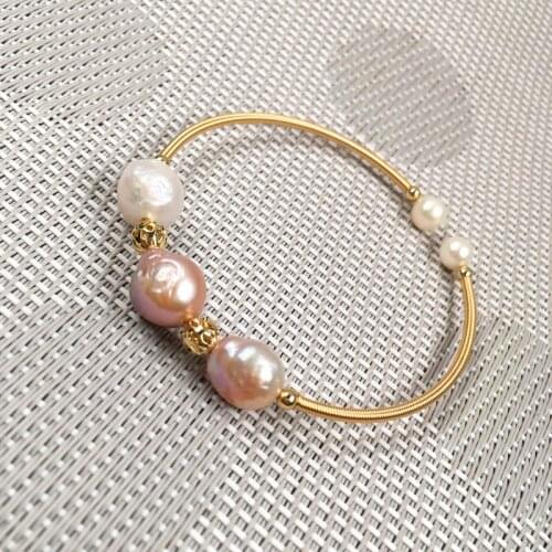 New freshwater 100% natural white pearl bracelet DIY jewelry provides the best birthday gift for women Size 9-10mm