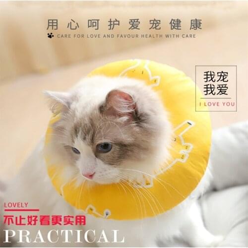 Pet Elizabeth Collar Cute Home Anti-licking Ornaments Soft Adorable Cloth Pure Sponge Cat Collar Bandana Head Band