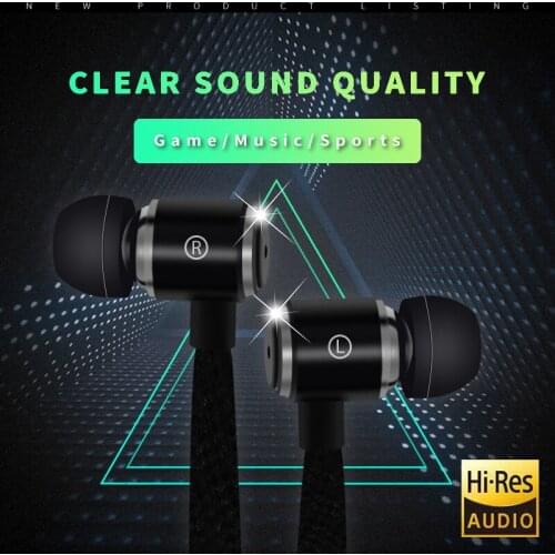 3.5mm Wired Headphones in Ear Stereo With Bass Earbuds Music Sport Gaming Wired Control Mic Suppor Easy Headset For Android/Ios