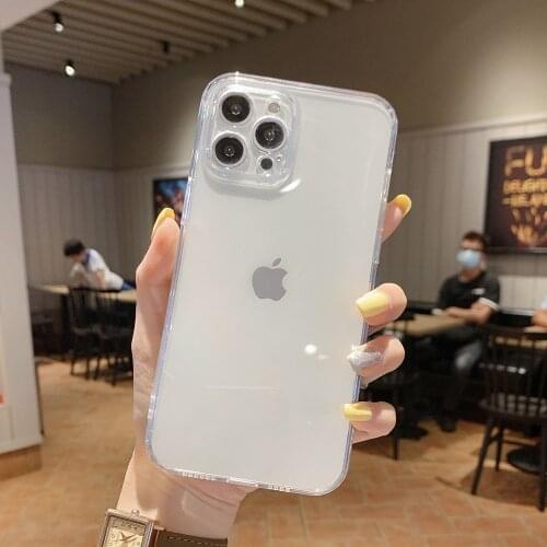 Transparent Overall Shockproof Phone Case For iPhone 12 11 X XR XS Pro Max 8 7 6 6s Plus SE 2020 Plain Soft Silicone Back Cover