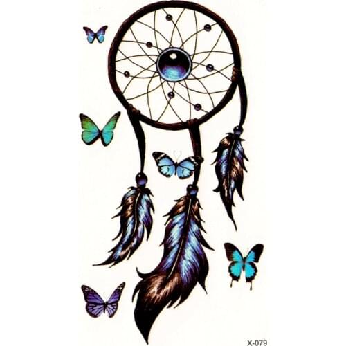 Romantic Dreamcatcher Temporary Tattoo Stickers Feather Decals Tattoo Body Art Waterproof fake tattoo flash tatoo sticker lolita