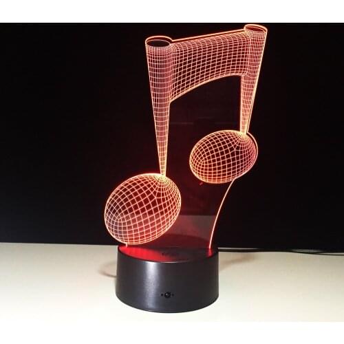 7 Colors Change LED Light USB Instrument 3D Luminaria Music Note Night Light Baby Lamp for USB Laptop Home Decor for Music Lover