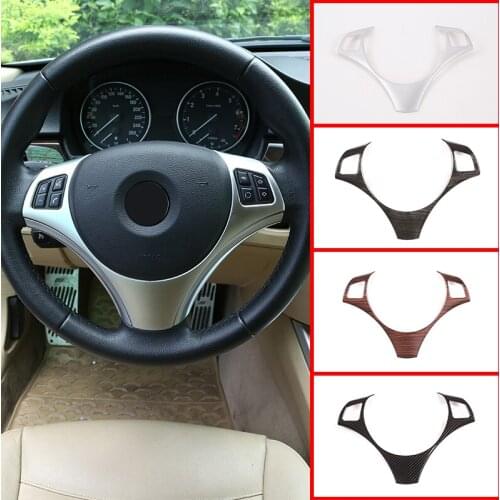Carbon Fiber Style ABS For BMW E90 3 Series 2005-2012 Car Steering Wheel Decoration Frame Trim Accessories