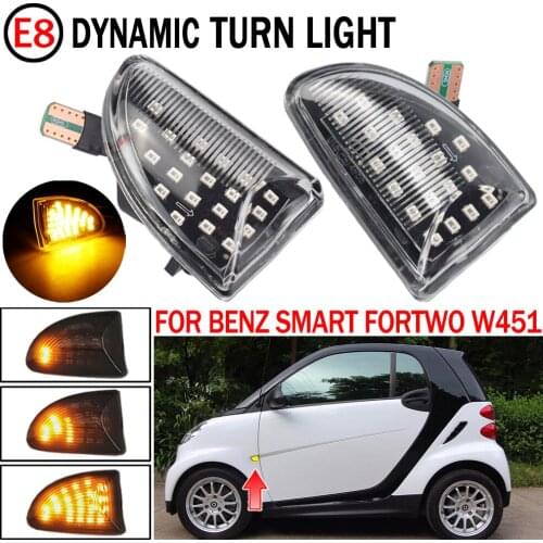 2pcs Amber Dynamic LED Marker Light For Mercedes Benz Smart Fortwo W451 Coupe Cabrio Side Turn Signal Light 12V Accessories