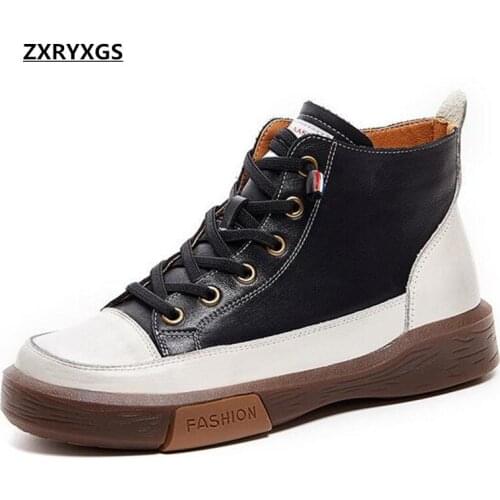 First Layer of Cowhide Plus Size Warm Winter Boots Womens Boots Flat Thick Bottom Casual Sneakers Ankle Boots for Women Shoes