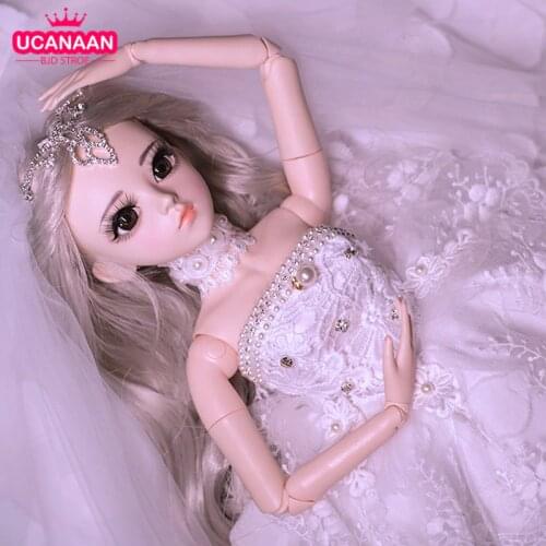 UCanaan 60cm 23.6'' BJD SD Doll with 18 Ball Joints Clothes Outfit Shoes Wig Hair Makeup Dolls for Girls Best Gifts For Children