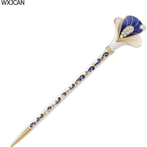 WXJCAN 5 Color Headwear Hair Accessory Czech Rhinestone Petal Retro Hairpin Fashion Hair Sticks Comb Hair Fork Gift H1055