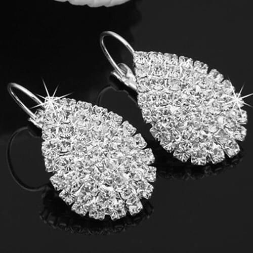 Women Fashion Statement Earrings Elegant Shiny Waterdrop Rhinestone Earring Oorbellen Claw Dangle Earrings Modern Jewelry серьги