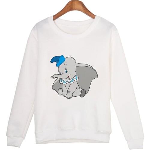 Disney Sweatshirts Cute Dumbo Print Women Sweatshirt Cartoon Print Graphic O-Neck Pullover Long Sleeve Top Dropship Shirts