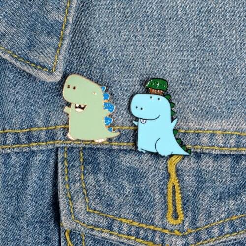 Animal Badge Jewelry Gift Kids Friends Tyrannosaurus Rex Enamel Pin Custom Dinosaur Brooches for Bag Clothes Lapel Pin Cute