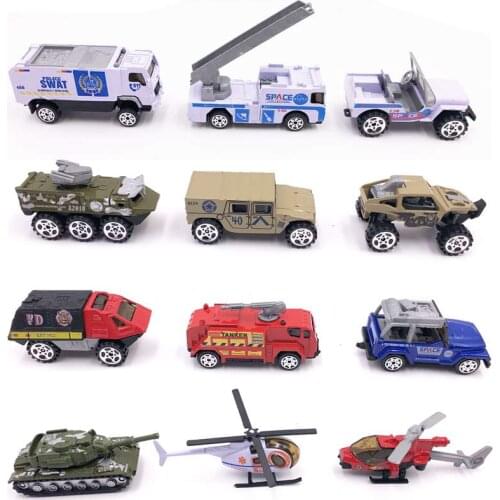 1:64 Alloy City Fire Engine Suit Army Toy Car 7-9cm Simulation Car Model Peacekeeping Forces Metal Mini Car Toy For Children