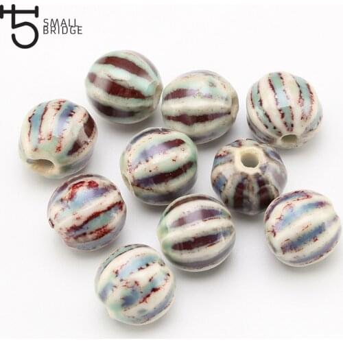 12mm France handmade ceramic beads for jewelry making ceramic beads charm lampwork round beads wholesale U610