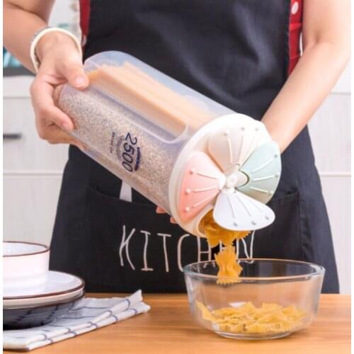 4 Grid Food Storage Box Kitchen Accessories Organizer Miscellaneous Grains Jar Seal Fresh-keeping Box Plastic Box with Lid