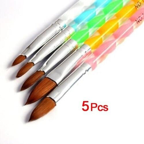 5pcs Acrylic Nail Art UV Gel Carving Pen Brush Liquid Powder DIY