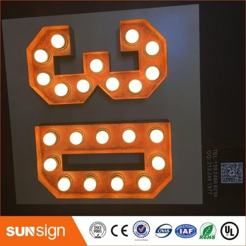 Acrylic faces plexiglass 3D lighted letters
