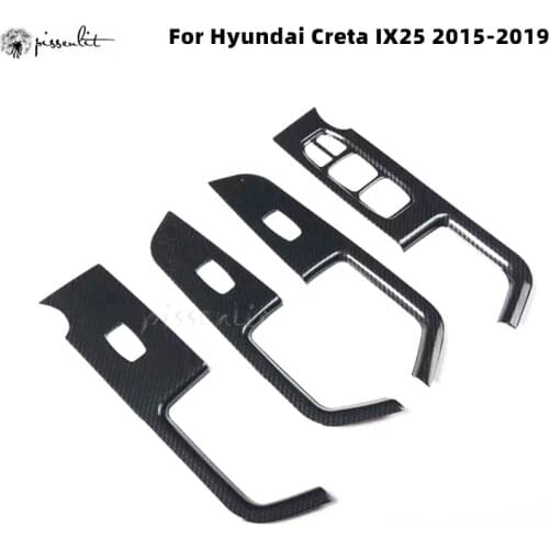 For Hyundai Creta Ix25 2015-2019 Accessories ABS Inside Door Handle Panel Surround Window Switch Decoration Cover Sticker Trim