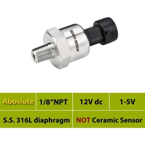 Absolute pressure transducer, 1 5 v output, Abs range 100, 160, 200, 250, 400, 500, 600, 700 kpa, 1, 1.6, 2, 2.5 mpa, 10, 16, 20