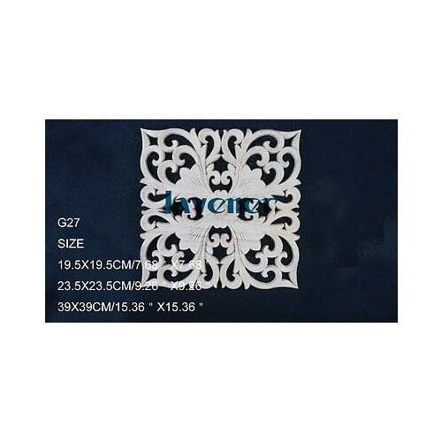 G27 -39x39cm Wood Carved Square Onlay Applique Unpainted Frame Door Decal Working carpenter Cabinet Fitment