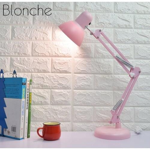 Long Arm Pink Desk Lamp USB Port Charge 3 Color Temperature Dimming Adjustable Clip LED Lights for Desktop Library Dormitory