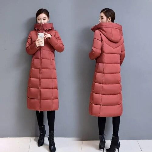 Long Winter Warm Jackets Women Thicken Warm Cotton Coats Winter Hooded Down Jacket Parka Plus size Female Cotton-padded Coat 6XL