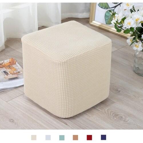 Stretch Ottoman Cover Folding Storage Stool Furniture Protector Soft Rectangle slipcover with Elastic Bottom