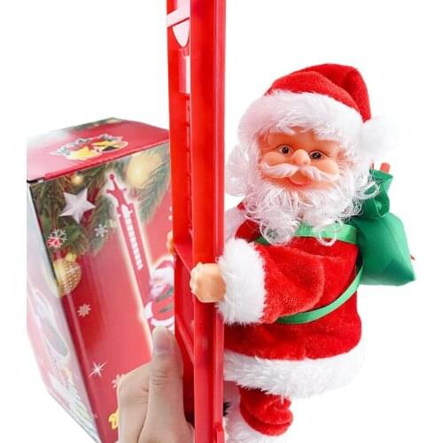 Electric Santa Claus Xmas Tree Ornaments Santa Climbing Stairs XMAS Decoration Kids Christmas Eve Gift Christmas Accessories