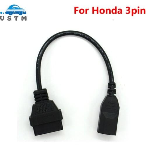 Hot Selling OBD 2 Cable for Honda 3pin OBD2 Adapter OBDII for Honda 3 Pin To 16 Pin Connector Compatible Diagnostic Tool