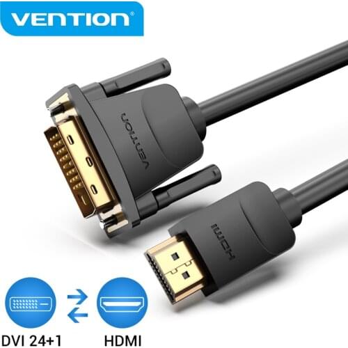 Vention DVI to HDMI Cable DVI-D 24+1 Pin Male to Male Cable HD 1080P Converter for PS4 Projector HDTV Cable HDMI to DVI Adapter