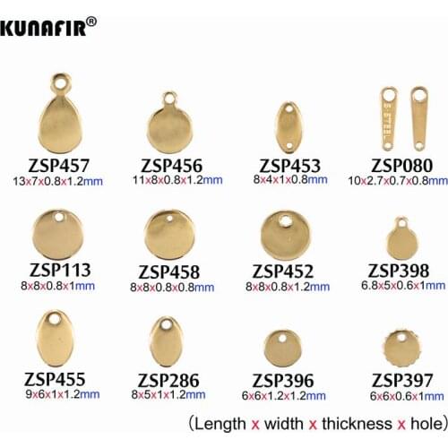 KUNAFIR ordinary polishing golden color with Laser engraving logo tags stainless steel labels jewelry tab parts accessories