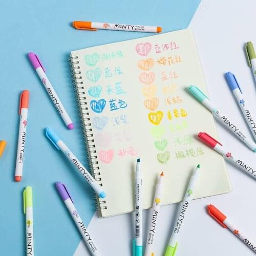 Cute Highlighter Mark Pen Set Stabilo 16 Colors/Box Art Supplies Pastel Markers Pens Student Focus School Office Stationery