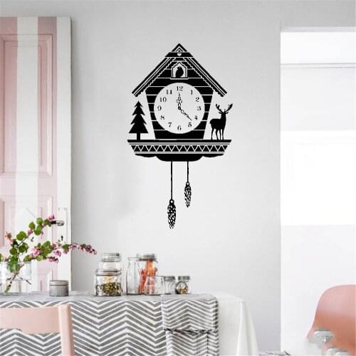 Rustic Cuckoo Clock Wall Stickers For Interiors Homes Living Rooms Apartments And Bedrooms Wall Decal Vinyl Mural DW9204