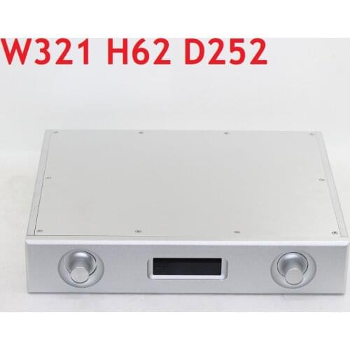 Headphone Full Silver Remote Control DAC Chasssis New AMP Shelll Power Amplifier Prearmp Case DIY Audio Enclosure W321 H62 D252
