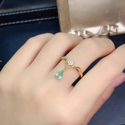 New Water Drop Zircon Rings Fashion Small Flower Overlapping Line Design Elegant Gold Jewelry For Women Wedding Engagement Gift