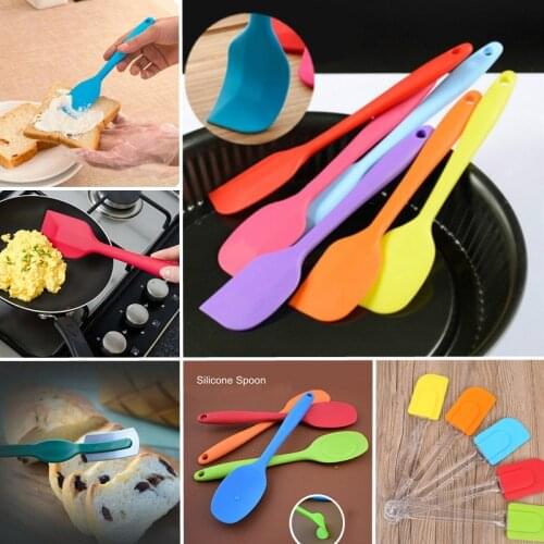 New Heat Resistant Integrate Handle Silicone Spoon Scraper Kitchen Utensil Turners Spatula Pan Spatula Cake Kitchen Cooking Tool