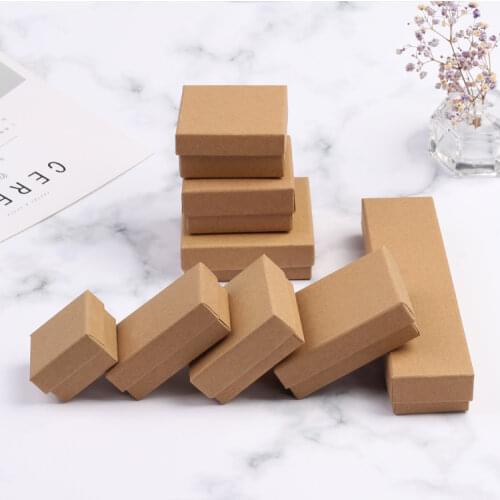 1Pc Kraft Cardboard Jewelry Gift Box for Ring Necklace Wedding/Party /Necklace/ Bracelets Storage Box Handmade Jewellry Boxes