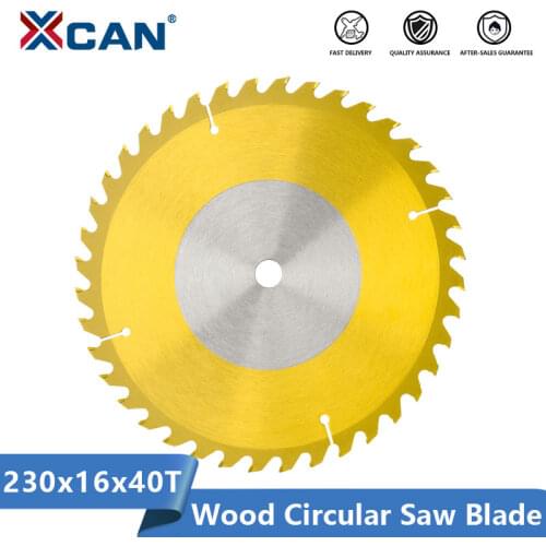 XCAN Saw Blade 230x16mm 40T TiN Coated Circular Cutting Blade Carbide Tipped Wood Cutting Disc