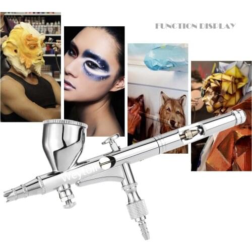 Professional Dual Action Airbrush Set for Art Painting Tattoo Manicure Paint Hobby Spray Model Air Brush Nail Tool 0.2mm 9cc