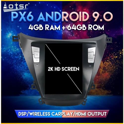 PX6 Car GPS Navi Radio For Hyundai Elantra 2011-2016 Android 9.0 Tesla style Vertical screen GPS Navigation Player DSP CARPLAY
