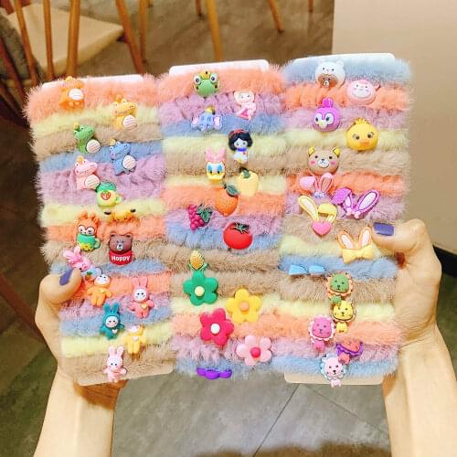 5PCS Plush Cartoons Elastic Hair Bands For Women Headdress Ponytail Holder Rope Girls Hair Scrunchie Fashion Hair Accessories