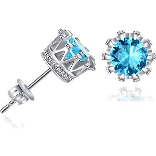 Round Crown Stud earrings