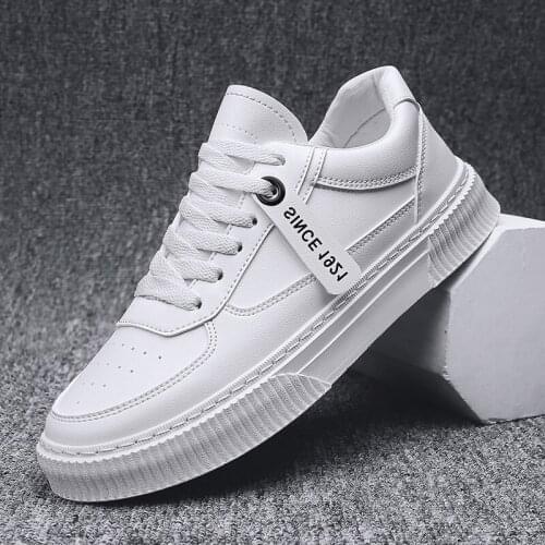 Seasons Mens Microfiber Leather Casual Shoes Lace-up Students Solid Color Border Shoes Soft Bottom Jogging Male Sport Shoes