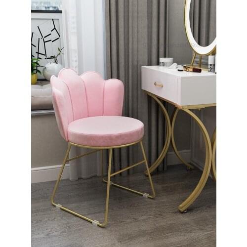 Nordic Ins Style Bedroom Makeup Stool Net Red Princess Dressing Stool Fairy Stool European Style Light Luxury Dressing Table Cha
